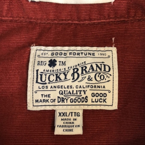 Lucky Brand Shirt Mens  Long Sleeve Rust Button Up Lightweight Pocket Size XXL - Picture 7 of 11